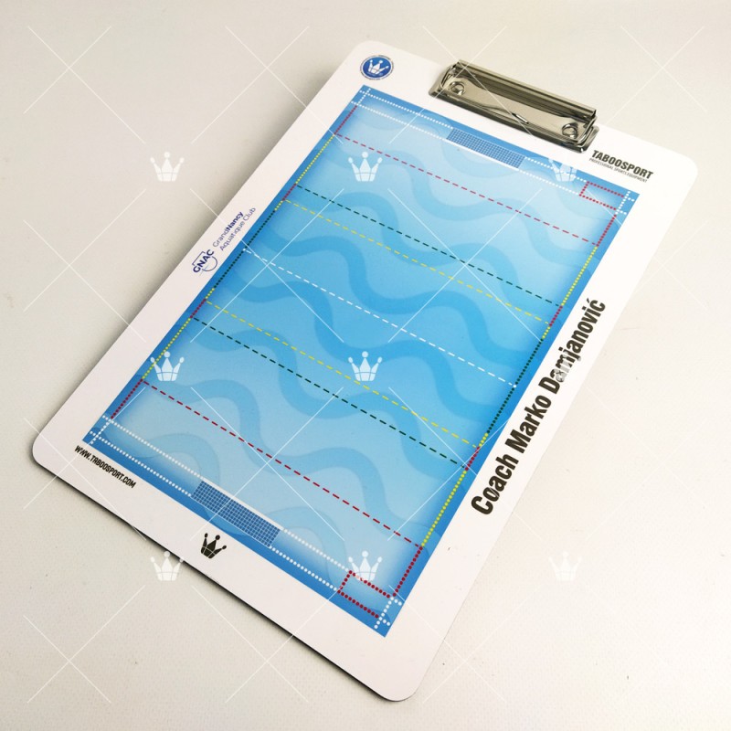 Personalized water polo coaching board, single-sided magnets, size: 220x325mm