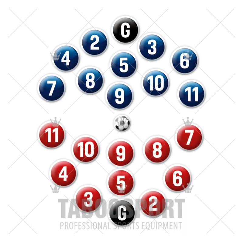 Football magnets set - Round shape 12mm, PRICE: 15,00 €