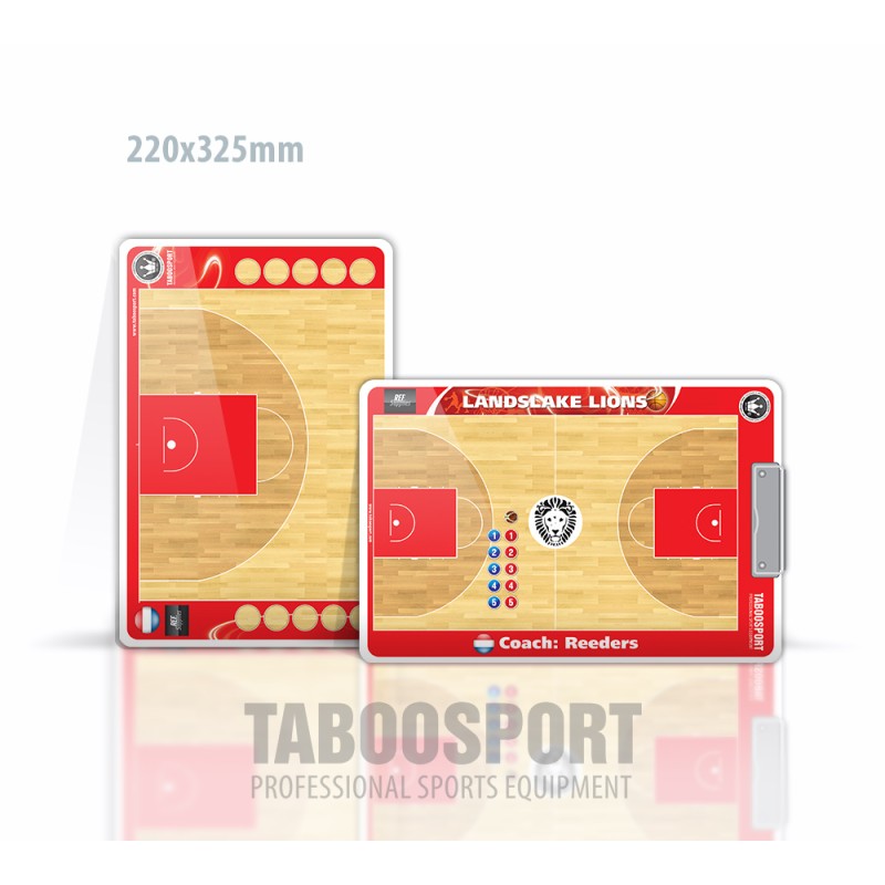 Personalized basketball coaching board, single-sided magnets, size: 220x325mm