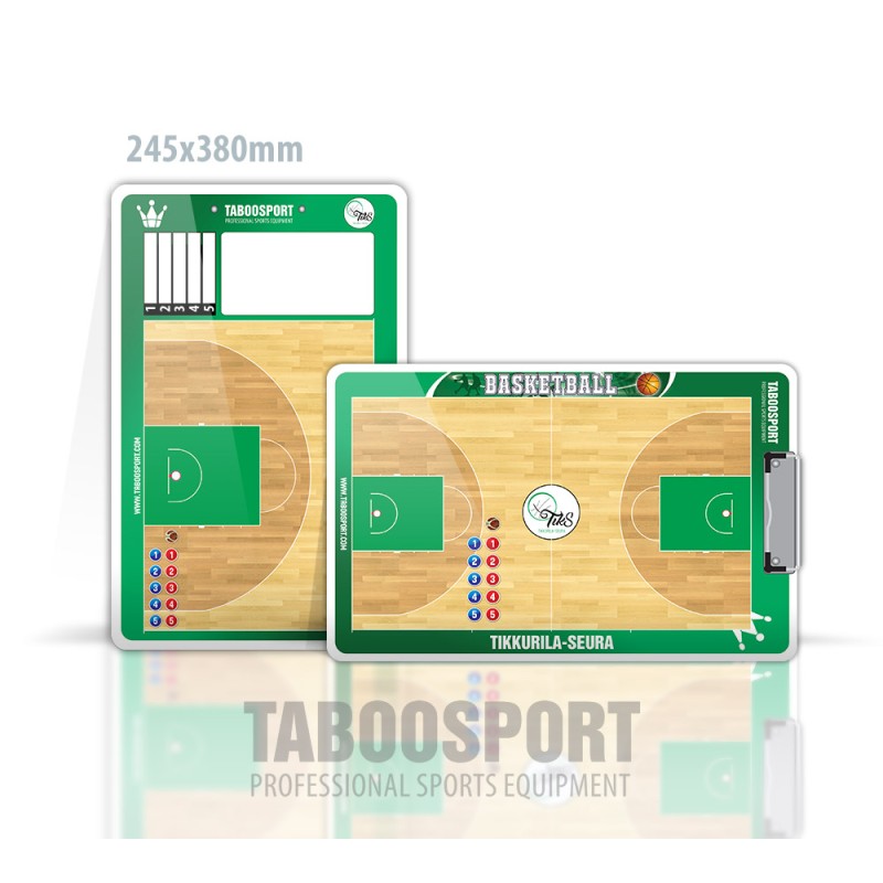 Personalized basketball coaching board, magnets on both sides, size: 245x380mm