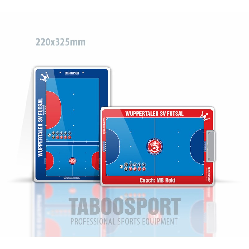 Personalized futsal coaching board, magnets on both sides, size: 220x325mm