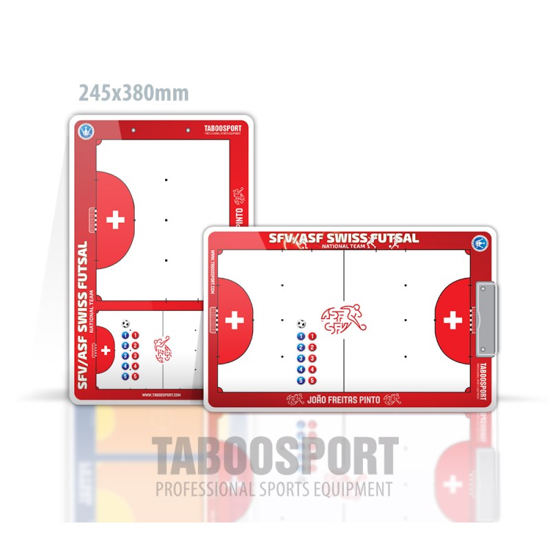 Personalized futsal coaching board, magnets on both sides, size: 245x380mm