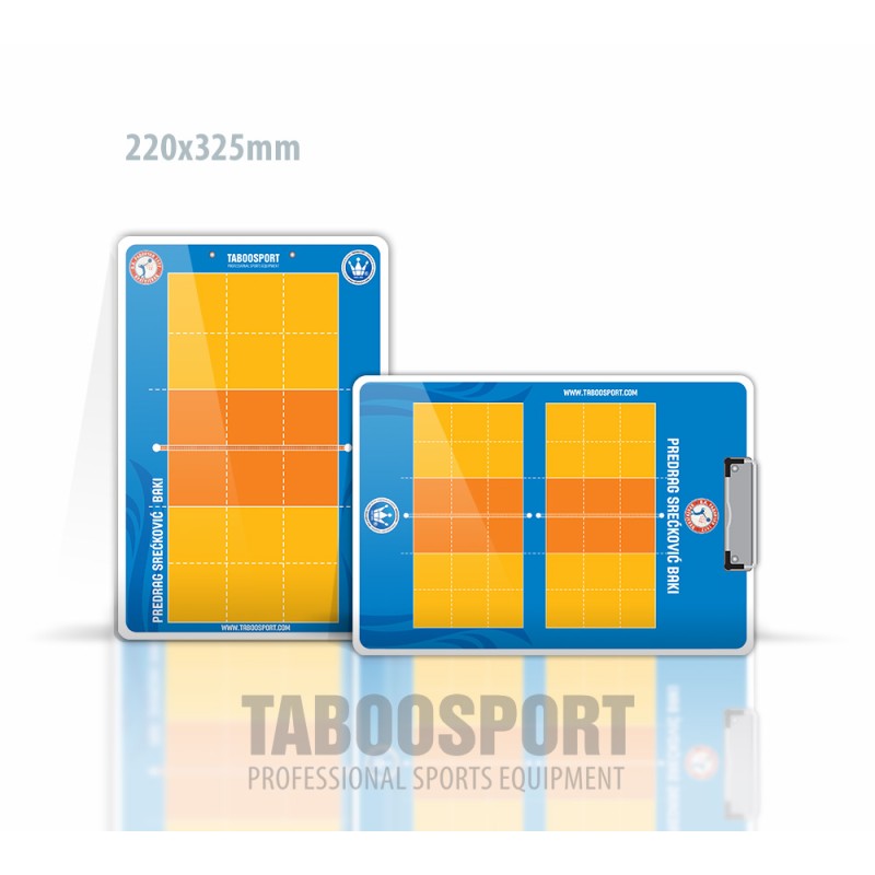 Personalized volleyball coaching board, write/erase, size: 220x325mm