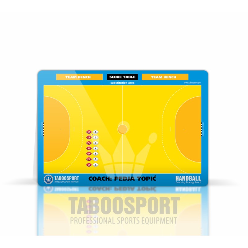 Personalized handball coaching board, single-sided magnets, size: 338x500mm