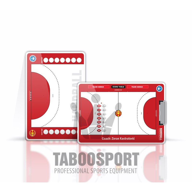 Personalized handball coaching board, single-sided magnets, size: 220x325mm