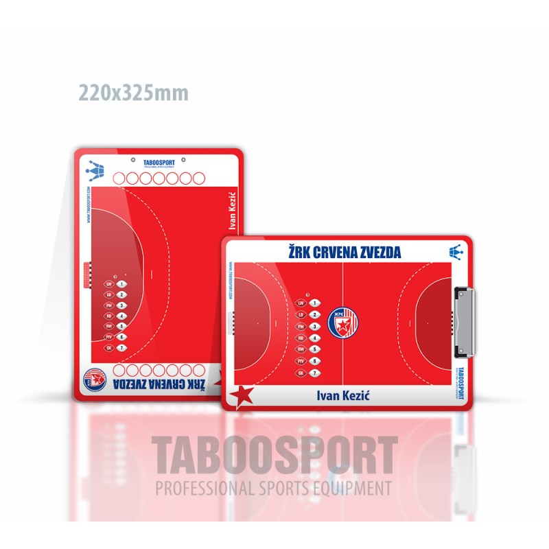 Personalized handball coaching board, magnets on both sides, size: 220x325mm, PRICE: 45,00 €