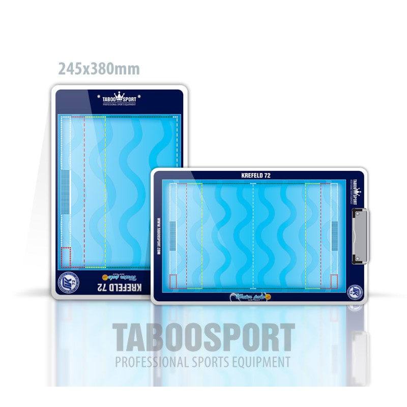 Personalized water polo coaching board, write / erase, size: 245x380mm