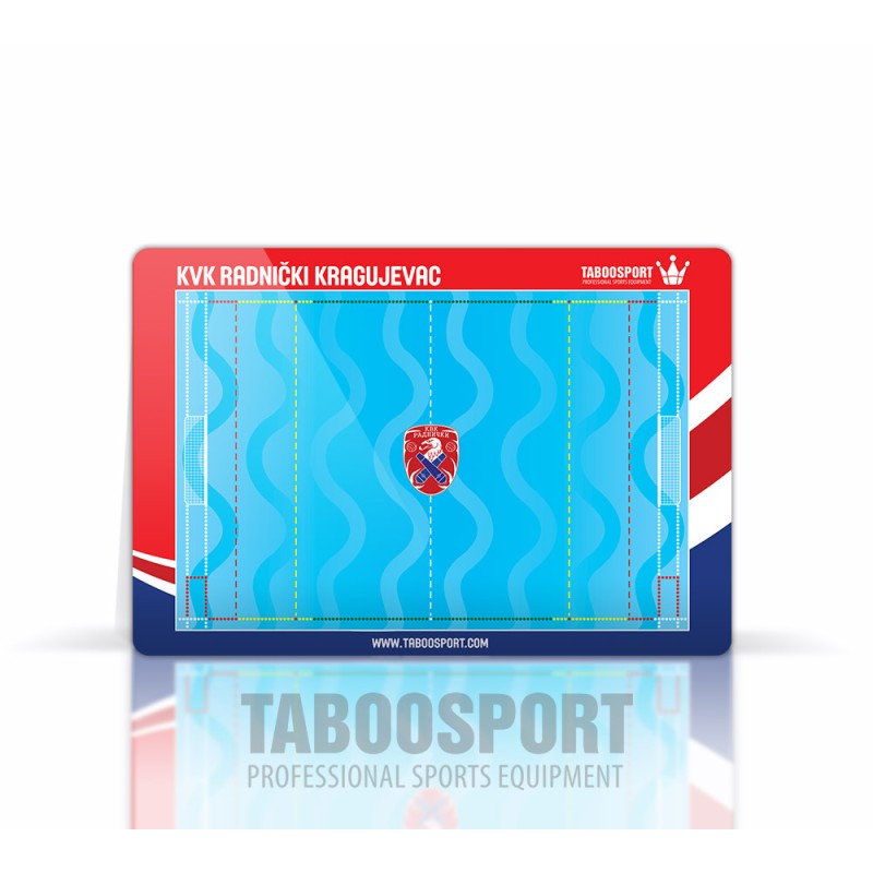 Personalized water polo coaching board, write / erase, size: 338x500mm