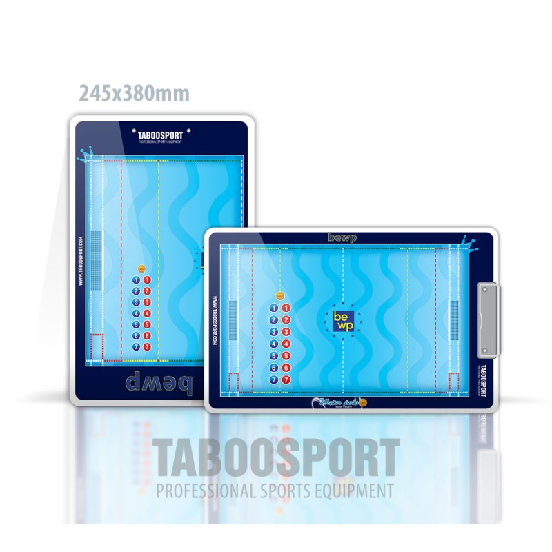 Personalized water polo coaching board, magnets on both sides, size: 245x380mm